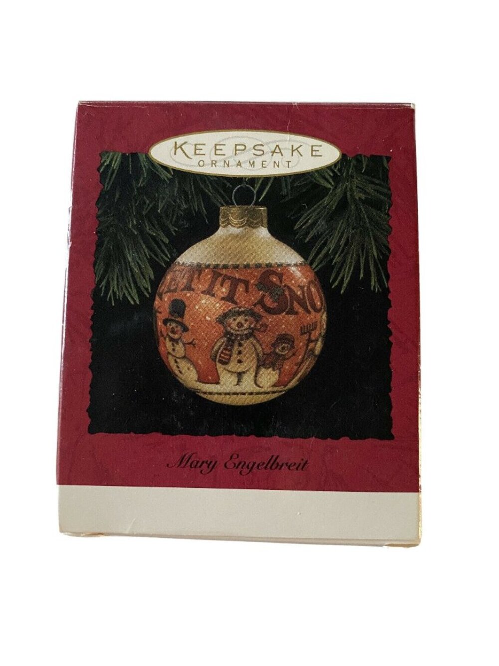 snowman Ornament Hallmark Keepsake Mary Engelbreit "Let It Snow" Vintage1994